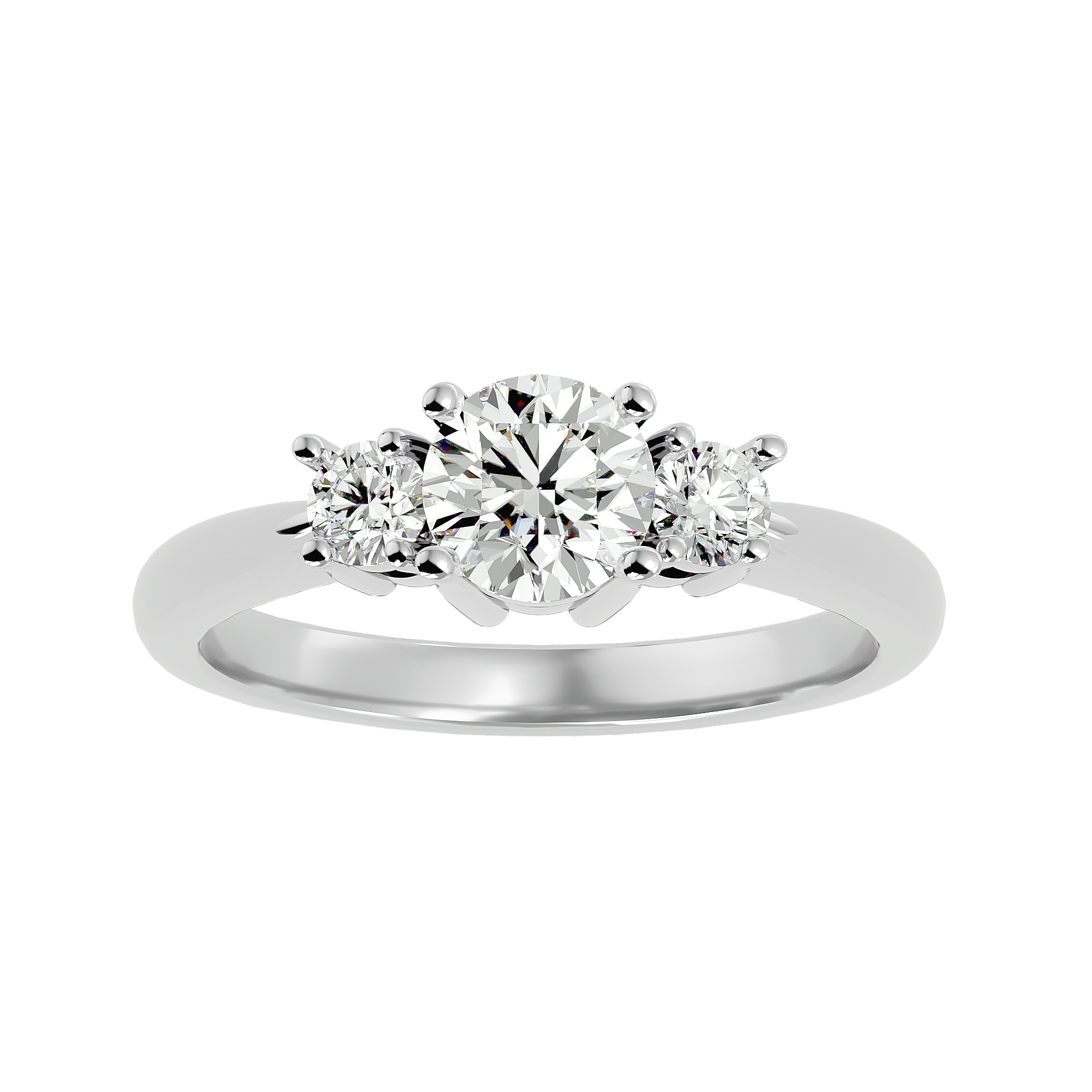 1 ctw Round Three Stone Lab Grown Diamond Ring