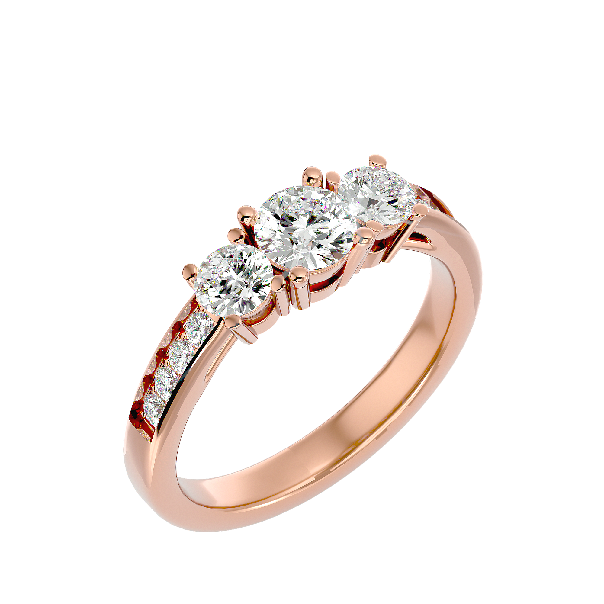1 1/4 ctw Round Three Stone Lab Grown Diamond Ring
