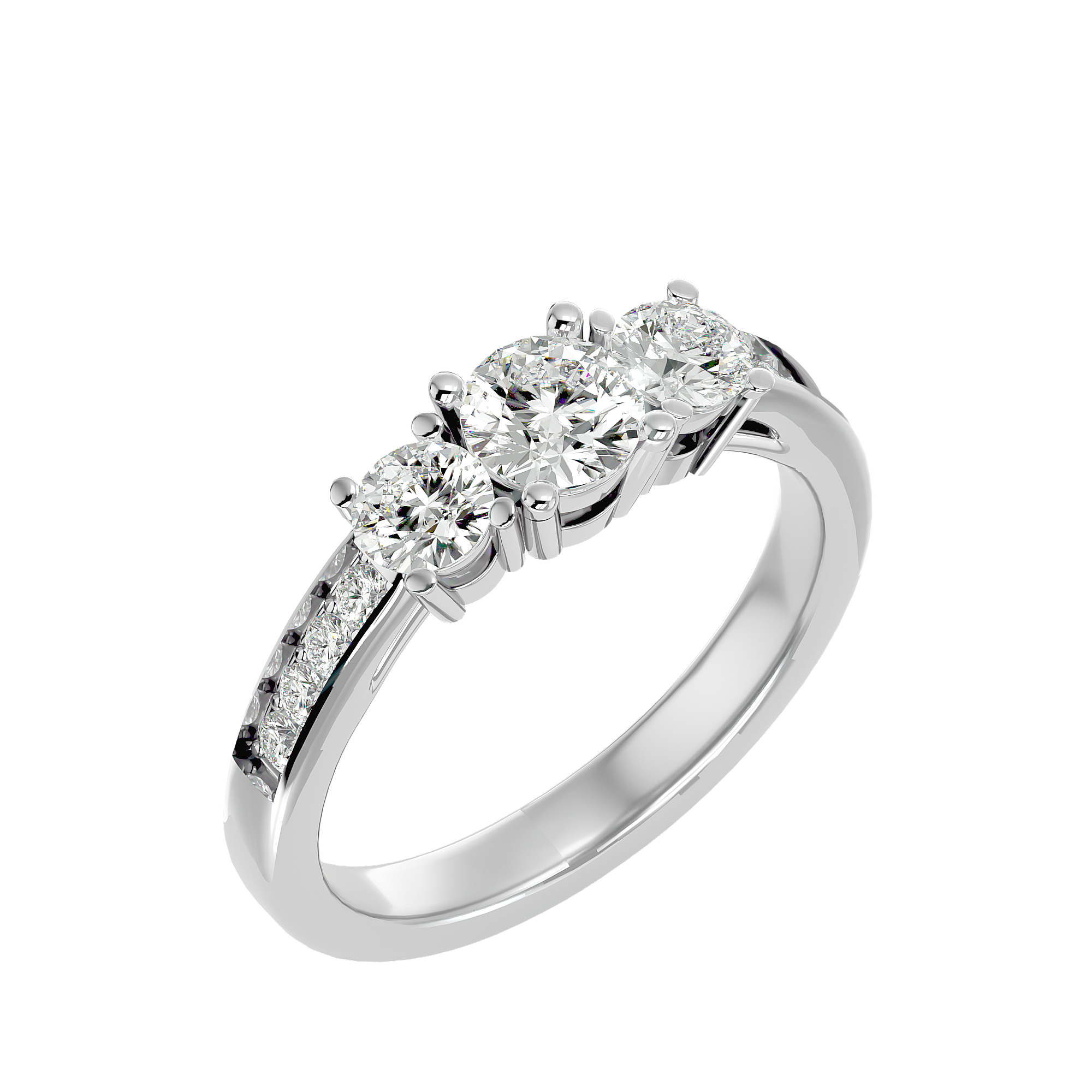 1 1/4 ctw Round Three Stone Lab Grown Diamond Ring