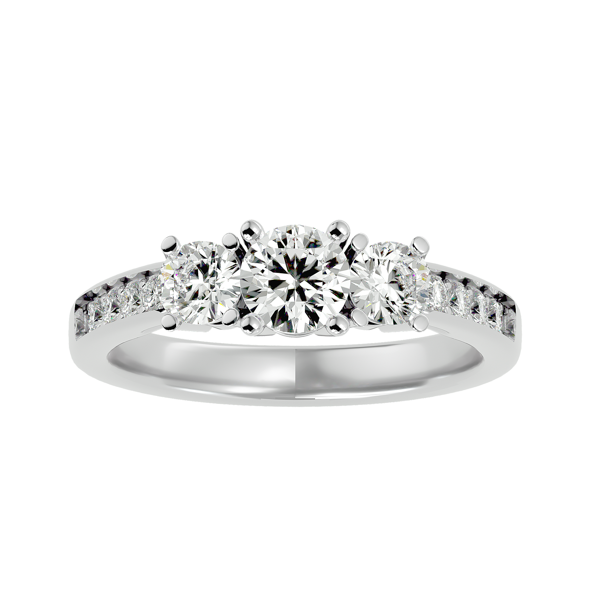 1 1/4 ctw Round Three Stone Lab Grown Diamond Ring