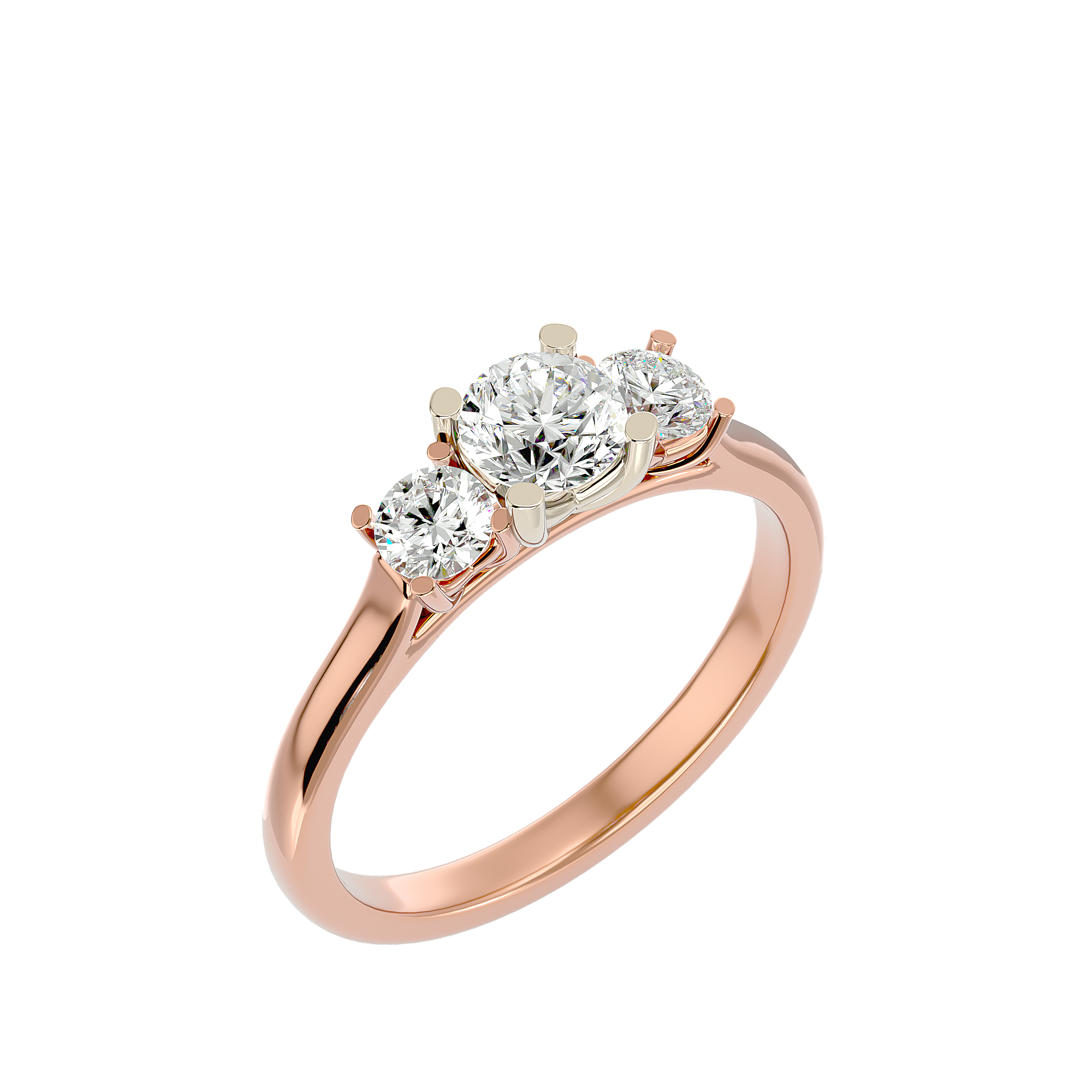 1 ctw Round Three Stone Lab Grown Diamond Ring