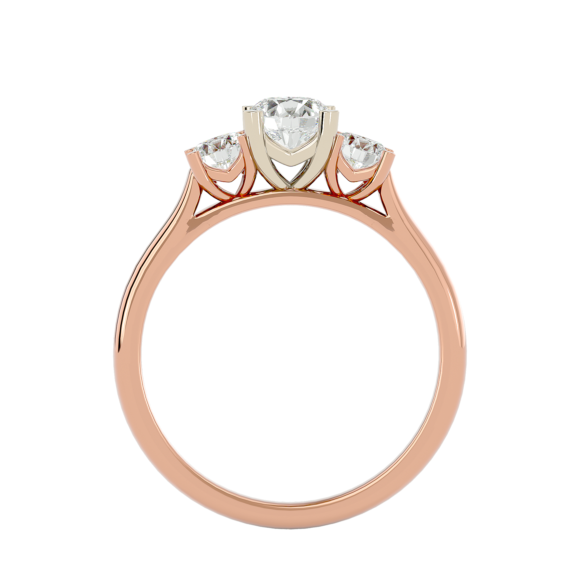 1 ctw Round Three Stone Lab Grown Diamond Ring
