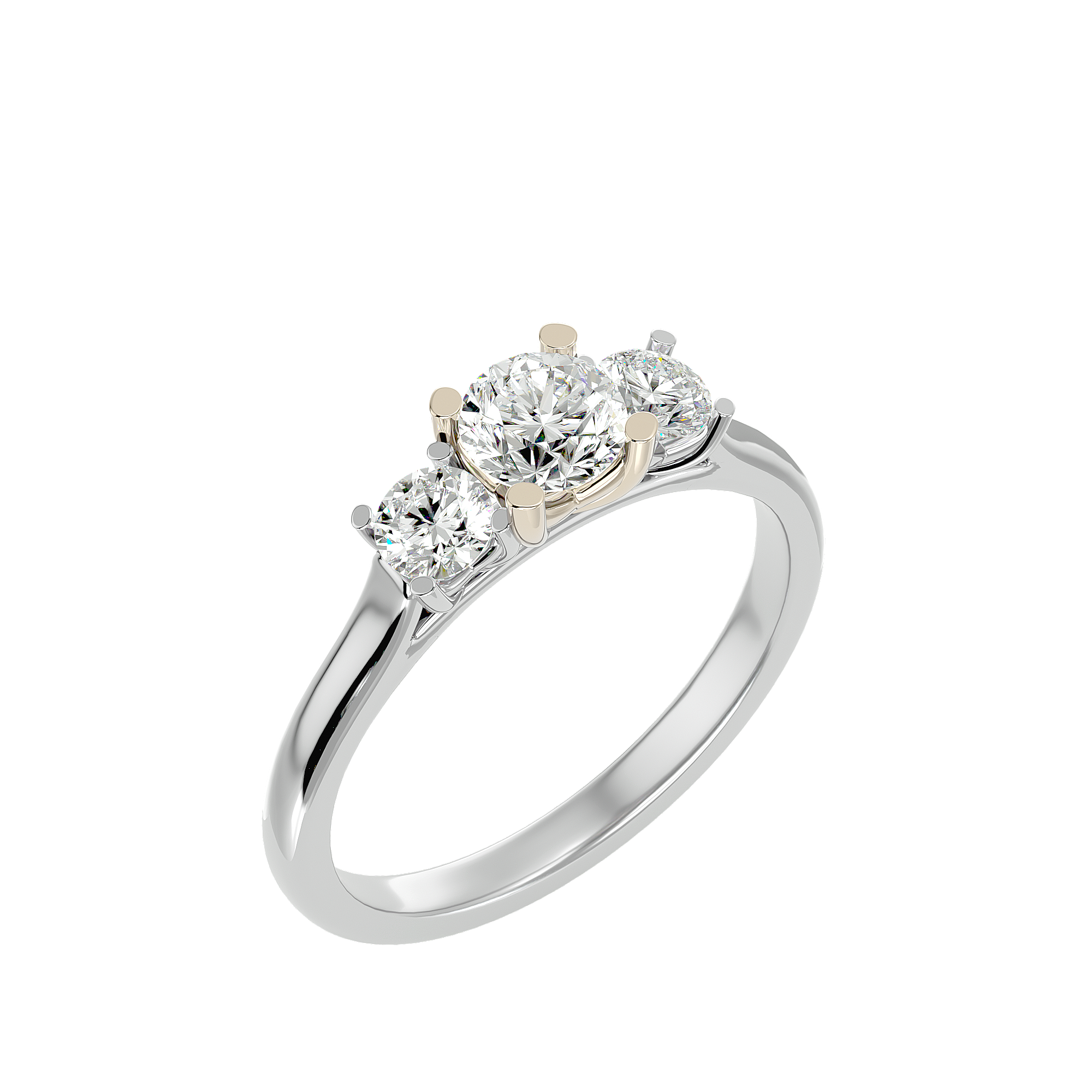 1 ctw Round Three Stone Lab Grown Diamond Ring