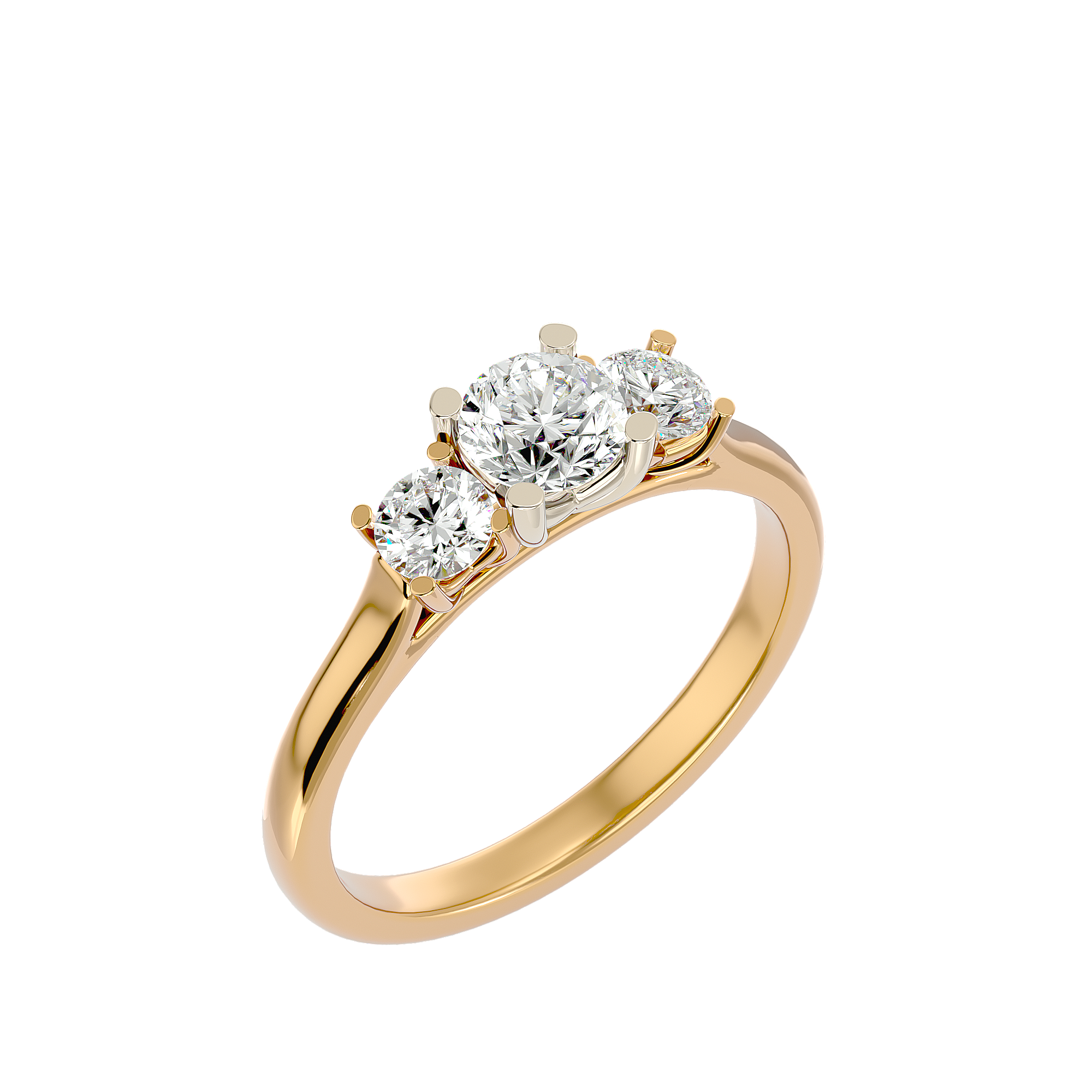 1 ctw Round Three Stone Lab Grown Diamond Ring