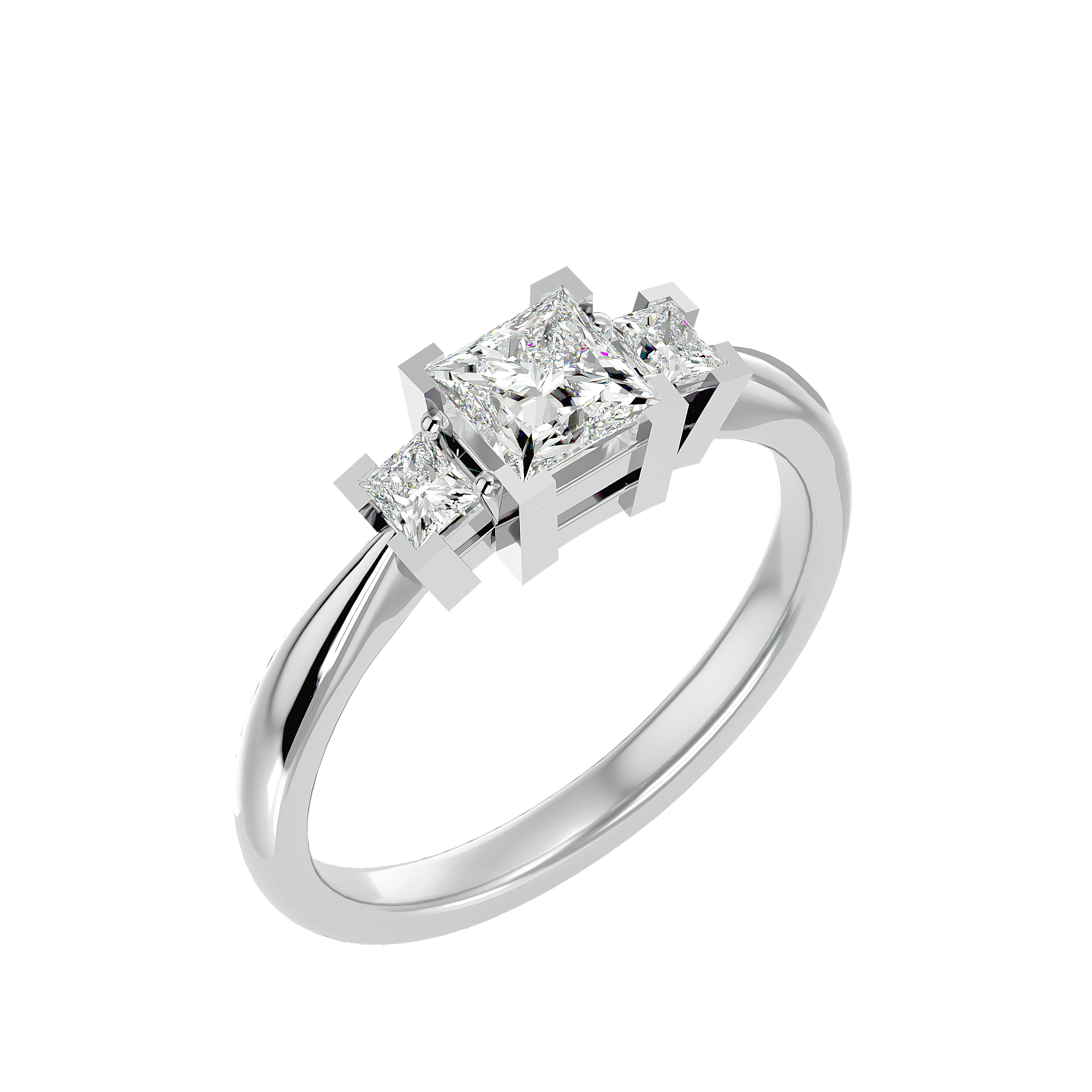 1 ctw Round Three Stone Lab Grown Diamond Ring