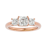 1 3/4 ctw Cushion-Cut Three Stone Lab Grown Diamond Ring