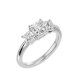 1 3/4 ctw Cushion-Cut Three Stone Lab Grown Diamond Ring