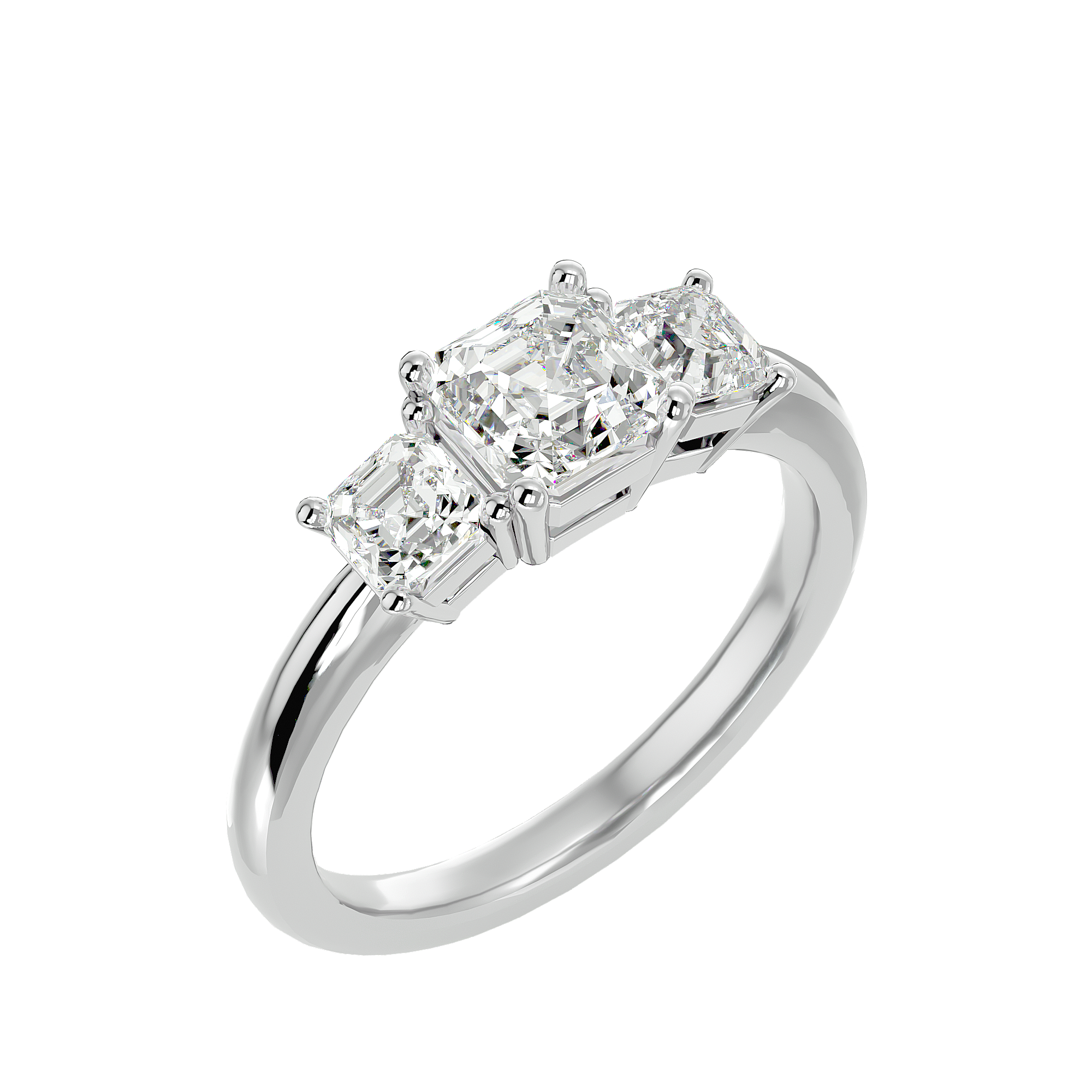 1 3/4 ctw Cushion-Cut Three Stone Lab Grown Diamond Ring