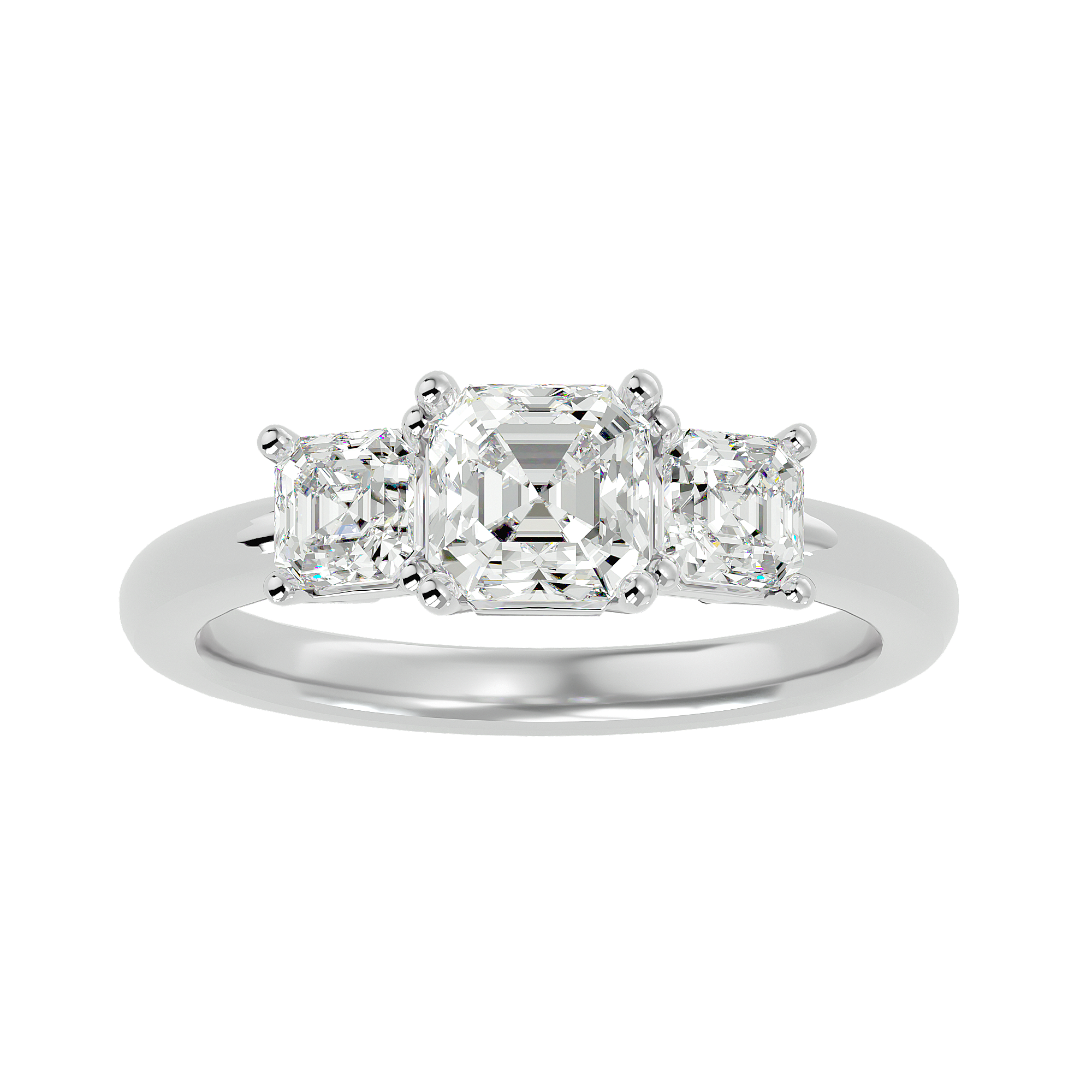 1 3/4 ctw Cushion-Cut Three Stone Lab Grown Diamond Ring