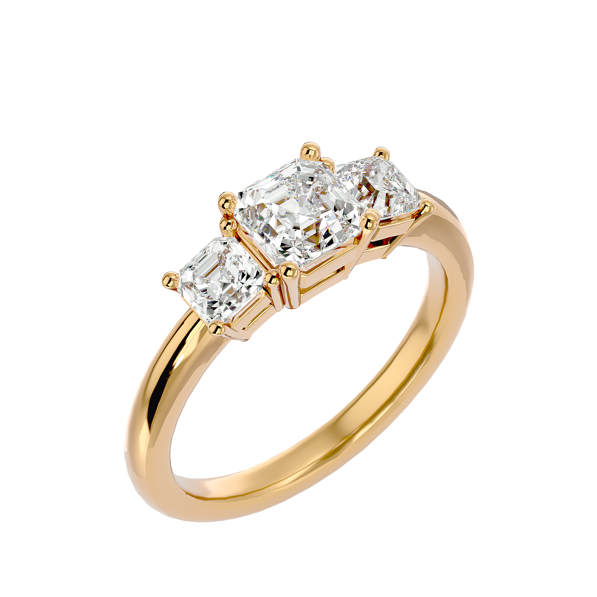 1 3/4 ctw Cushion-Cut Three Stone Lab Grown Diamond Ring