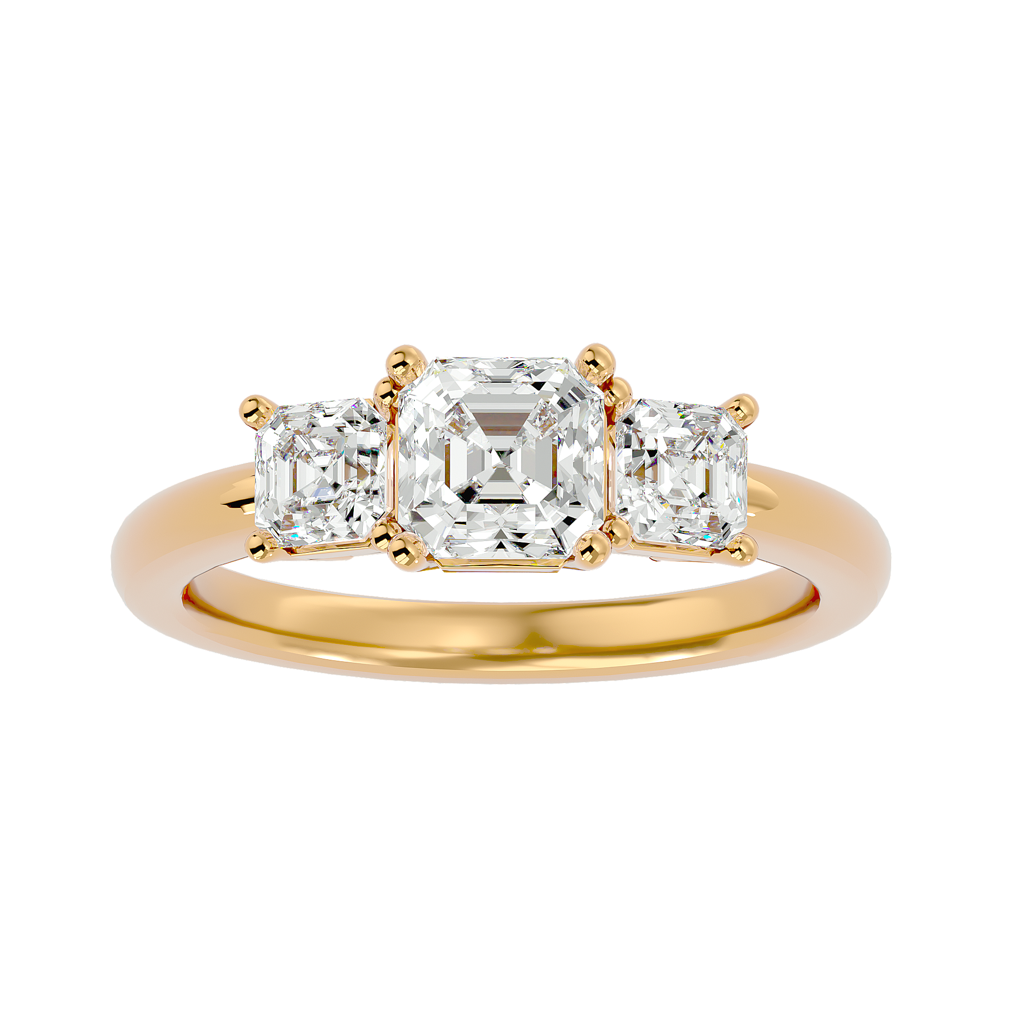 1 3/4 ctw Cushion-Cut Three Stone Lab Grown Diamond Ring