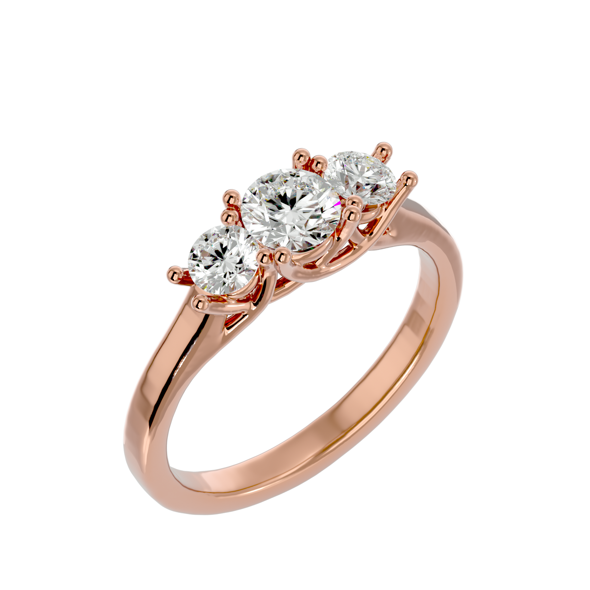 1 ctw Round Three Stone Lab Grown Diamond Ring