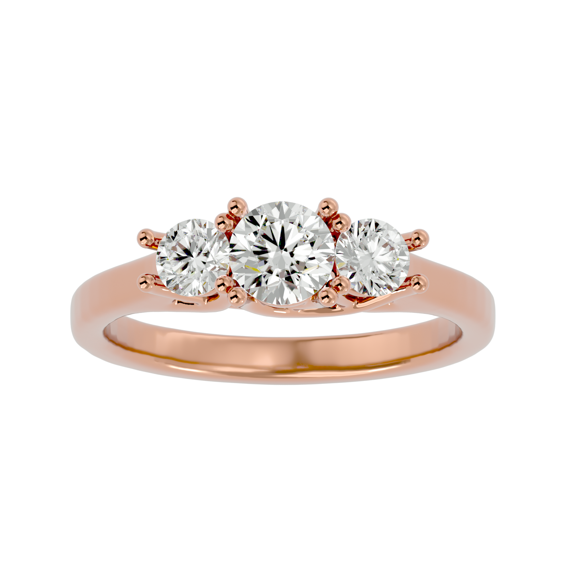 1 ctw Round Three Stone Lab Grown Diamond Ring