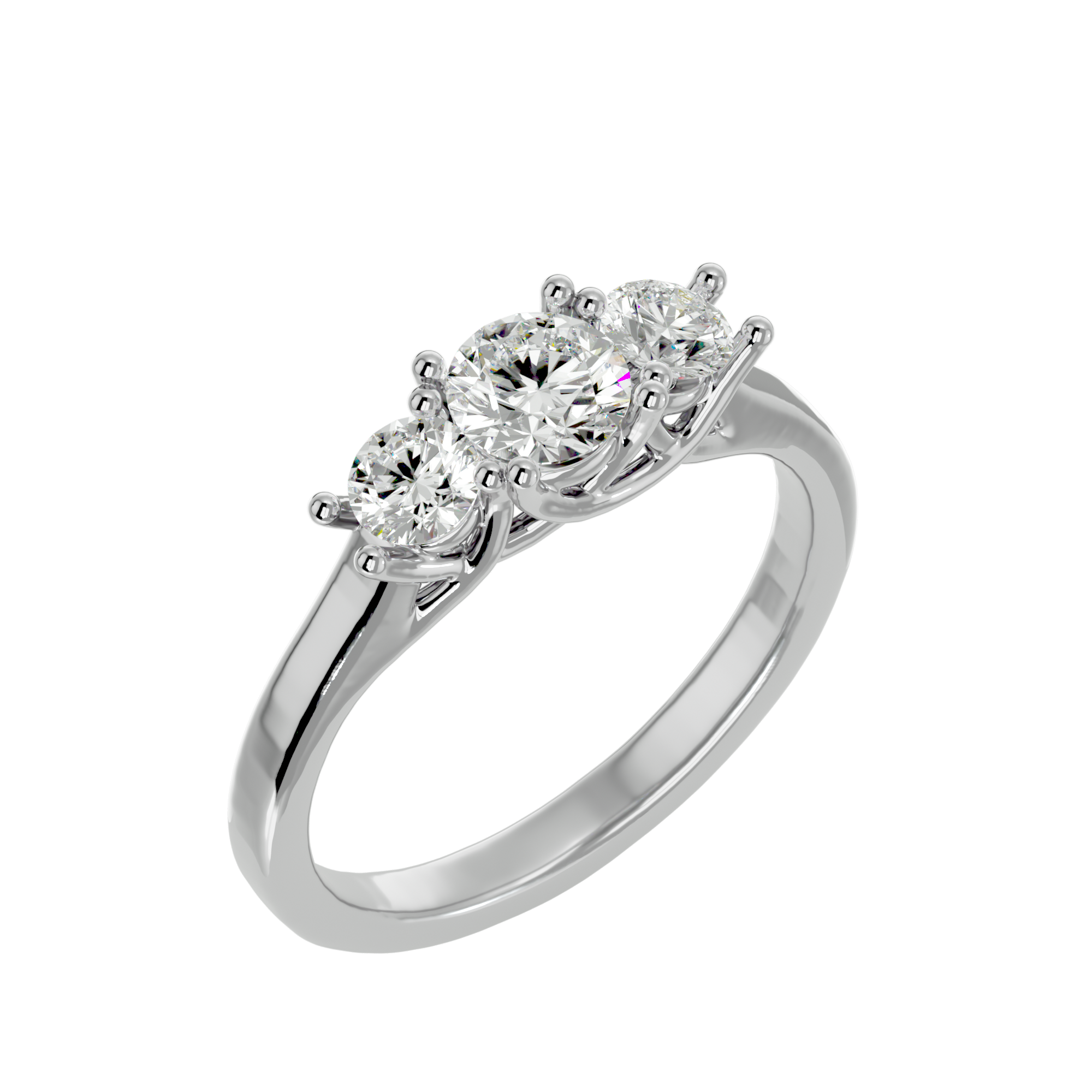 1 ctw Round Three Stone Lab Grown Diamond Ring