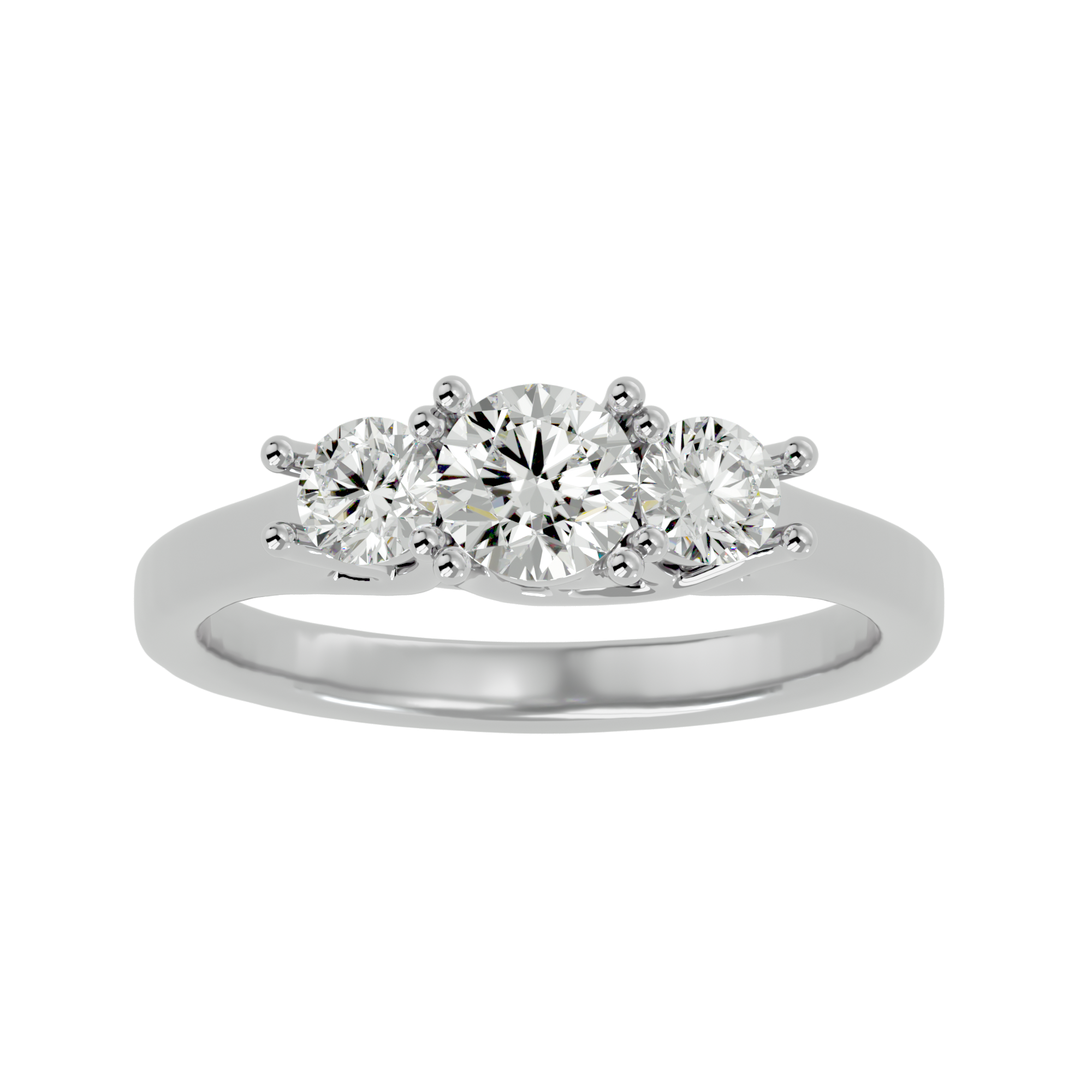 1 ctw Round Three Stone Lab Grown Diamond Ring
