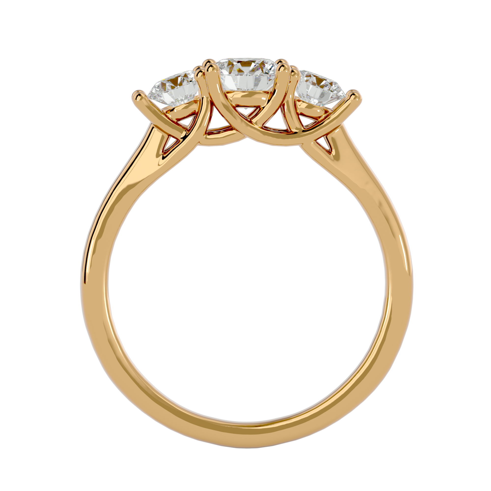 1 ctw Round Three Stone Lab Grown Diamond Ring
