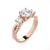 1 5/8 ctw Round 3 Stone Lab Grown Diamond Ring