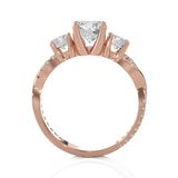 1 5/8 ctw Round 3 Stone Lab Grown Diamond Ring