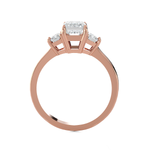 1 3/8 ctw Emerald with Baguette Three Stone Lab Grown Diamond Ring