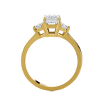 1 3/8 ctw Emerald with Baguette Three Stone Lab Grown Diamond Ring