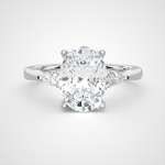 2 1/5 ctw Oval with Pear-Shaped Three Stone Lab Grown Diamond Ring