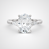 2 1/5 ctw Oval with Pear-Shaped Three Stone Lab Grown Diamond Ring