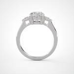2 1/5 ctw Oval with Pear-Shaped Three Stone Lab Grown Diamond Ring