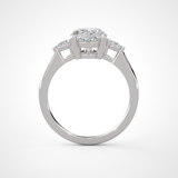 2 1/5 ctw Oval with Pear-Shaped Three Stone Lab Grown Diamond Ring