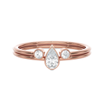 1/3 ctw Pear-Shaped with Round Three Stone Lab Grown Diamond Ring