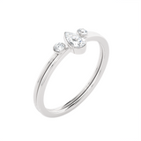 1/3 ctw Pear-Shaped with Round Three Stone Lab Grown Diamond Ring