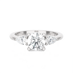 Round with Pear-Shaped Three Stone Lab Grown Diamond Ring