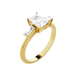 1 1/5 ctw Emerald-Cut with Tapered Baguette Three Stone Lab Grown Diamond Ring