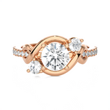1 1/2 ctw Round Lab Grown Diamond Side Stone Engagement Ring