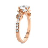 1 1/2 ctw Round Lab Grown Diamond Side Stone Engagement Ring