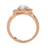 1 1/2 ctw Round Lab Grown Diamond Side Stone Engagement Ring