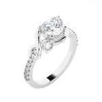 1 1/2 ctw Round Lab Grown Diamond Side Stone Engagement Ring