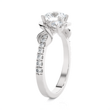 1 1/2 ctw Round Lab Grown Diamond Side Stone Engagement Ring