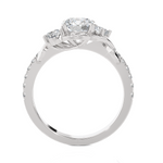 1 1/2 ctw Round Lab Grown Diamond Side Stone Engagement Ring