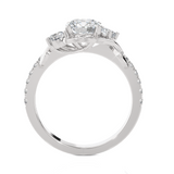 1 1/2 ctw Round Lab Grown Diamond Side Stone Engagement Ring