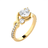 1 1/2 ctw Round Lab Grown Diamond Side Stone Engagement Ring