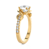 1 1/2 ctw Round Lab Grown Diamond Side Stone Engagement Ring