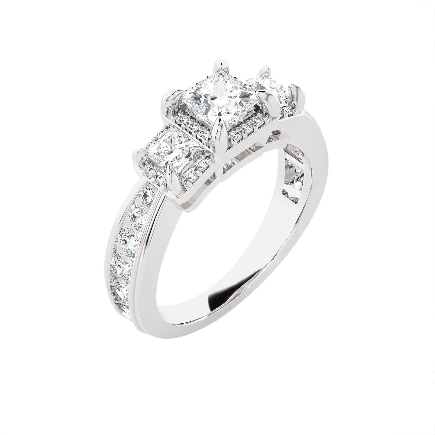 1 1/2 ctw Princess-Cut Three Stone Lab Grown Diamond Ring