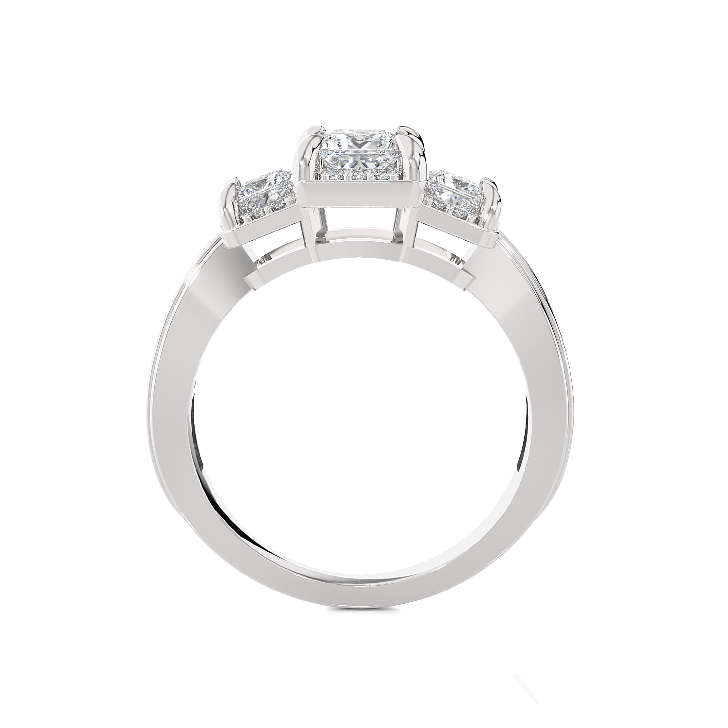 1 1/2 ctw Princess-Cut Three Stone Lab Grown Diamond Ring
