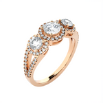 1 1/3 ctw Round Three Stone Lab Grown Diamond Ring