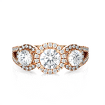 1 1/3 ctw Round Three Stone Lab Grown Diamond Ring