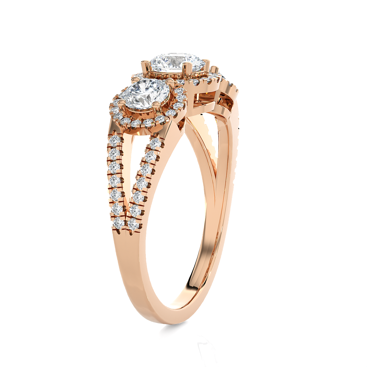1 1/3 ctw Round Three Stone Lab Grown Diamond Ring