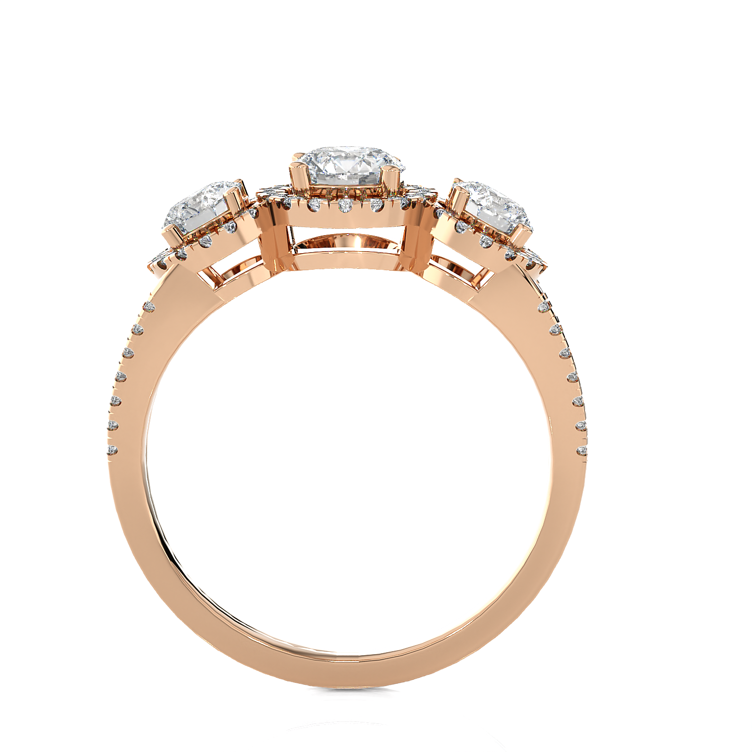 1 1/3 ctw Round Three Stone Lab Grown Diamond Ring