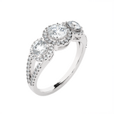 1 1/3 ctw Round Three Stone Lab Grown Diamond Ring