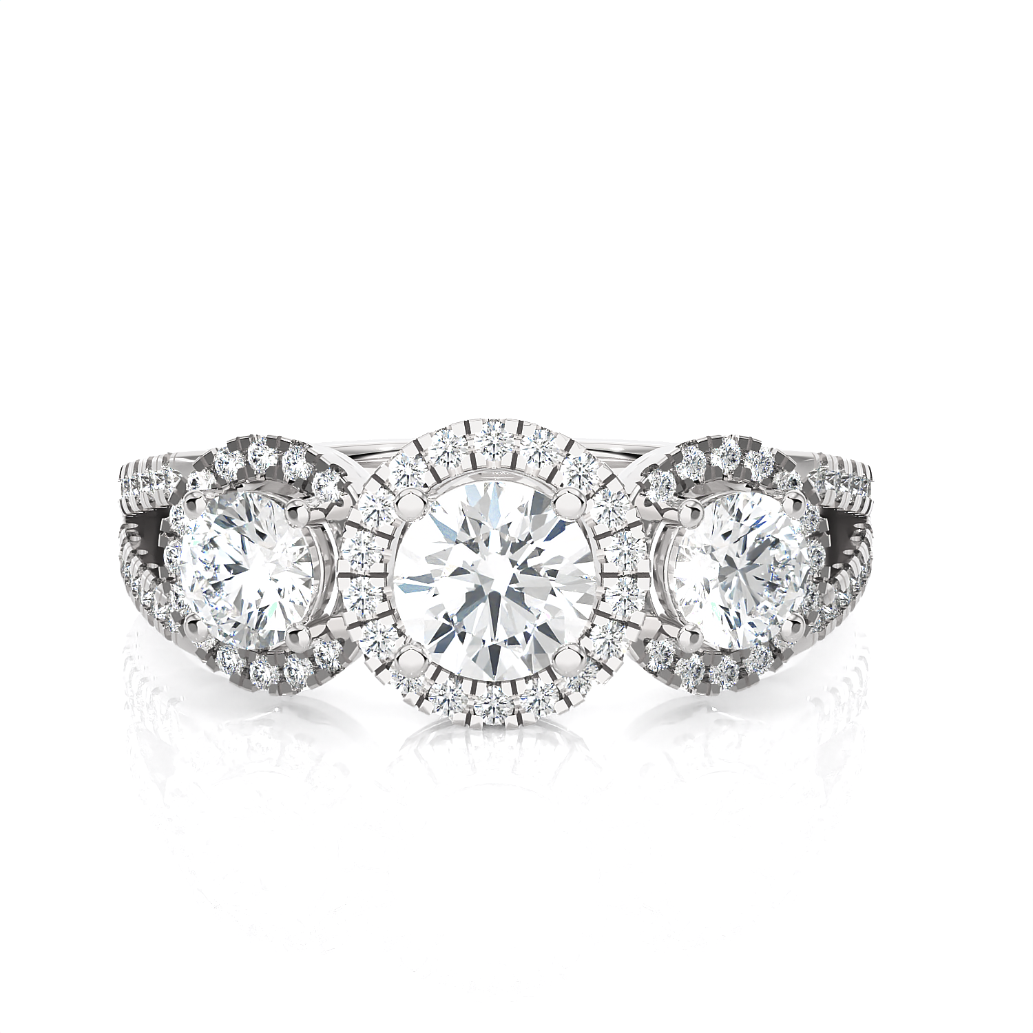 1 1/3 ctw Round Three Stone Lab Grown Diamond Ring