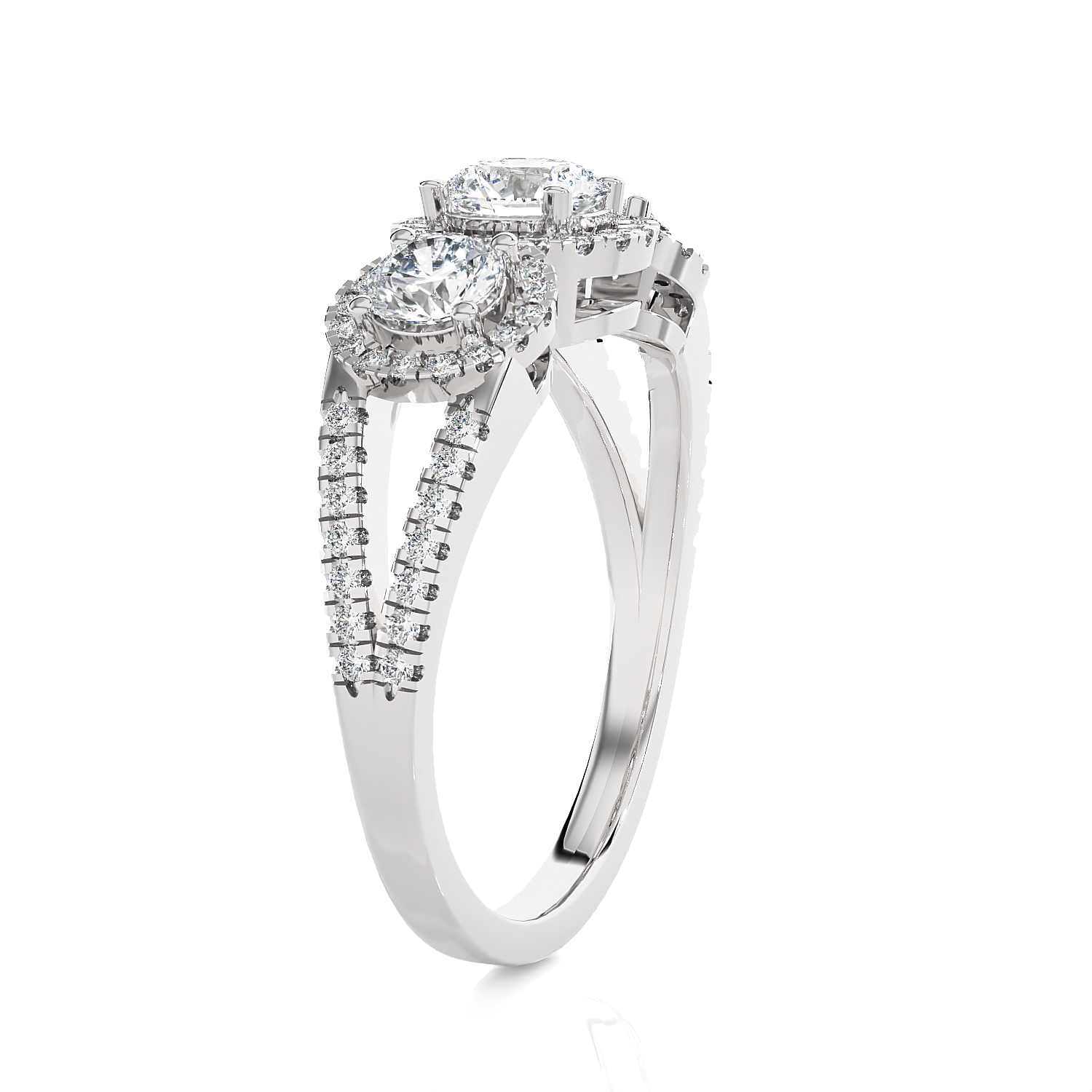 1 1/3 ctw Round Three Stone Lab Grown Diamond Ring
